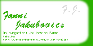 fanni jakubovics business card